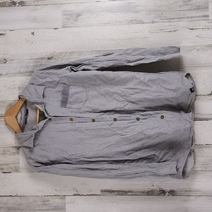 The North Face gray soft flannel button up long sleeve shirt Size Medium